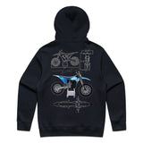 Throttle Co Varg Hoodie Ink Blue Back