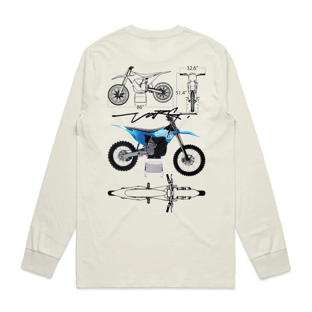Throttle Co Varg Long Sleeve Tee Tan Back