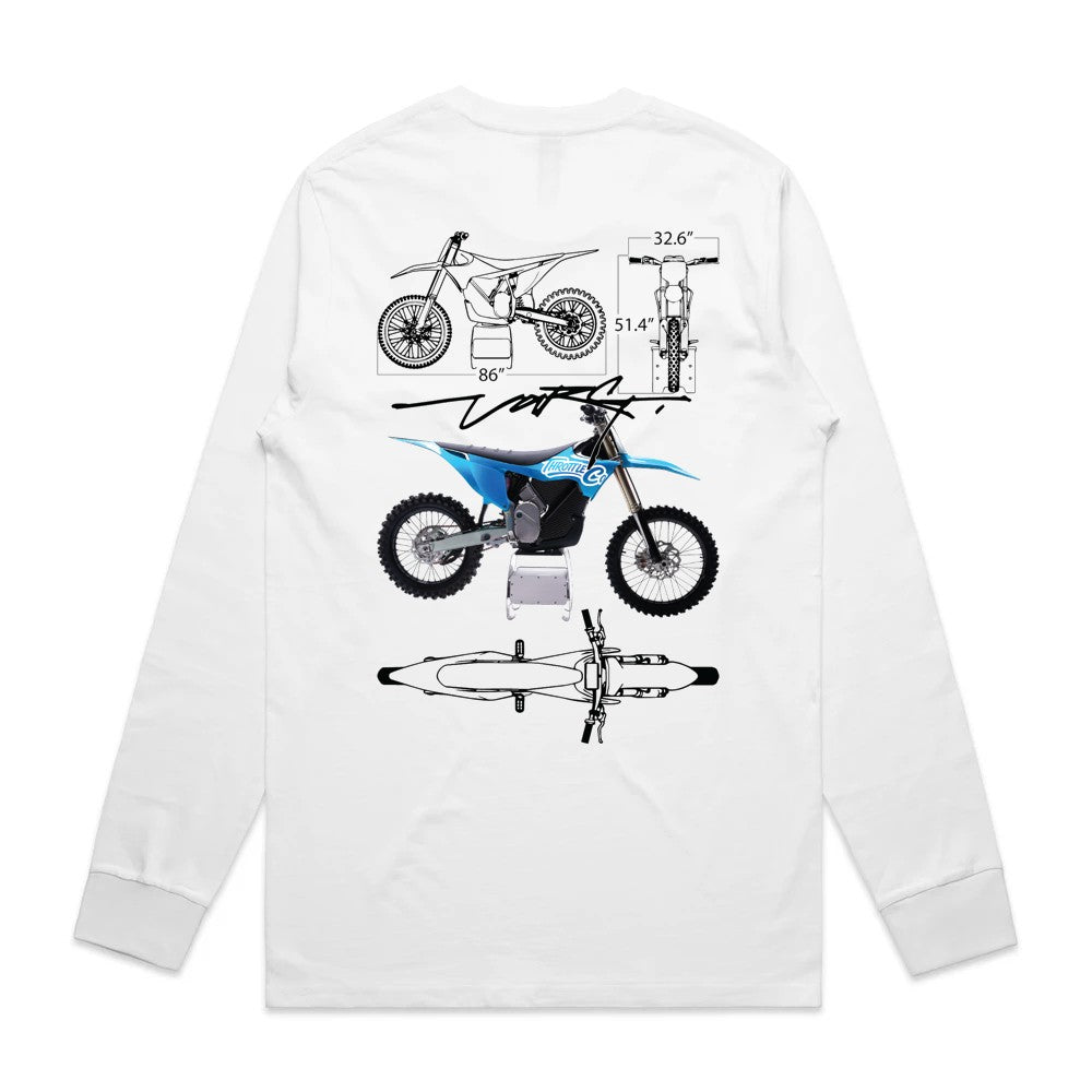 Throttle Co Varg Long Sleeve Tee White Back