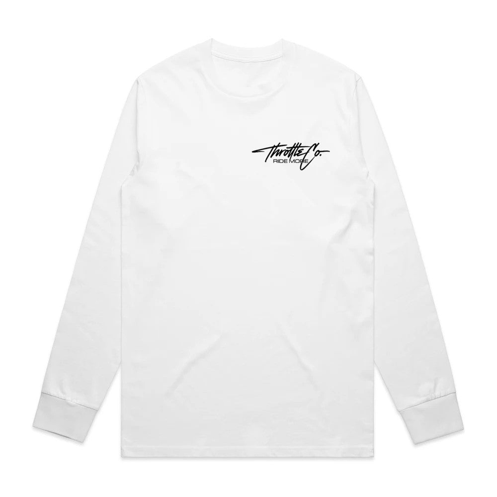 Throttle Co Varg Long Sleeve Tee White Front