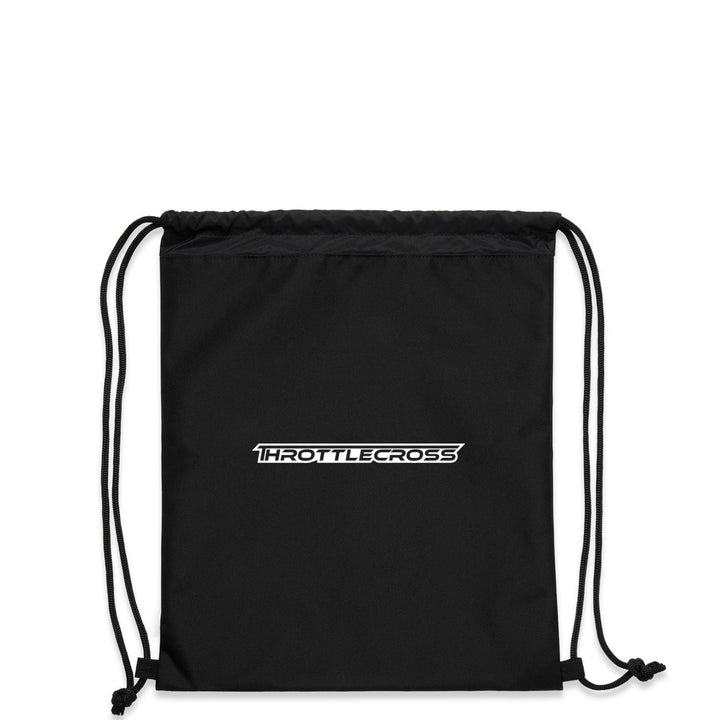 Throttlecross Logo Drawstring Bag Black Front