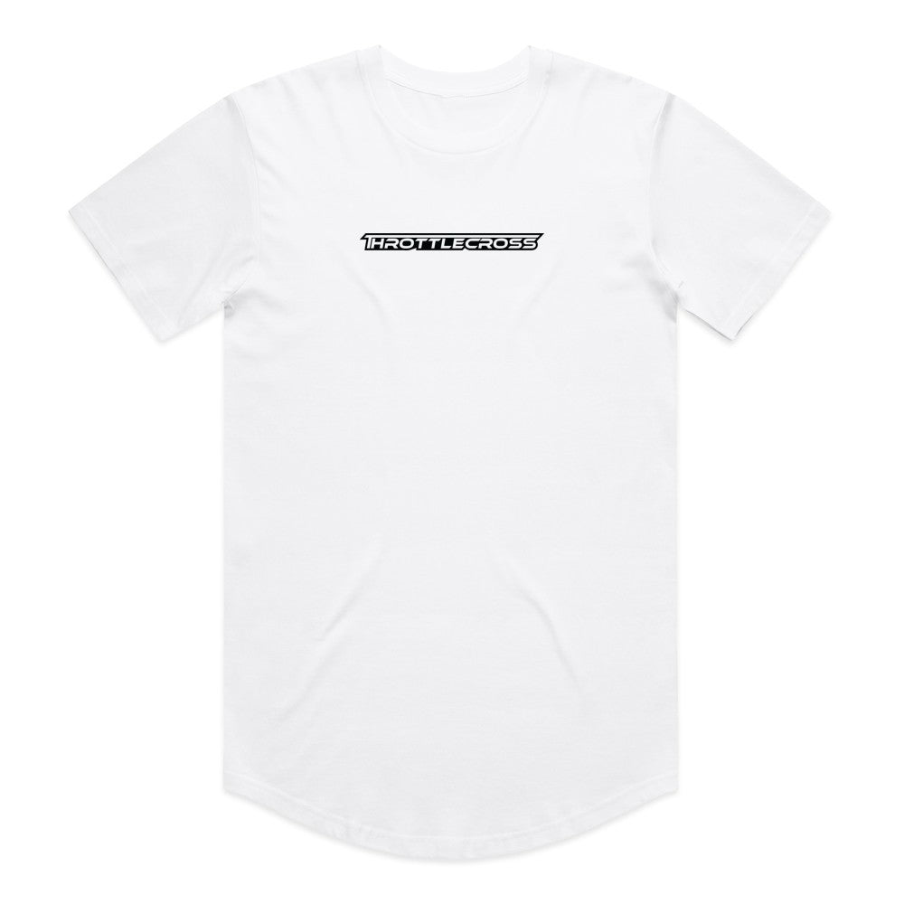 Throttlecross Logo Drop Tee White Front