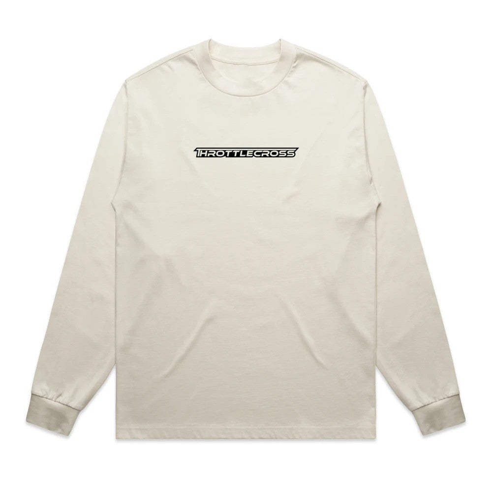 Throttlecross Logo Heavyweight Long Sleeve Tee Tan Front