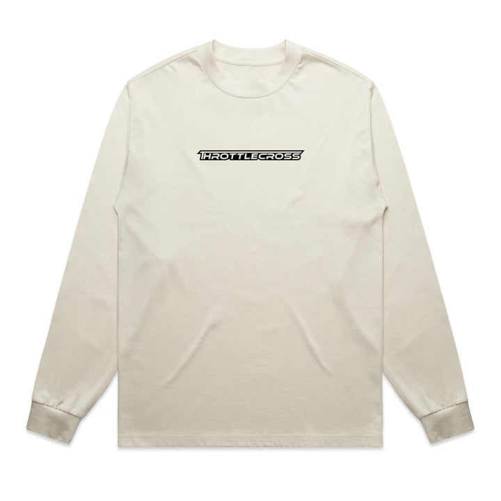 Throttlecross Logo Heavyweight Long Sleeve Tee Tan Front