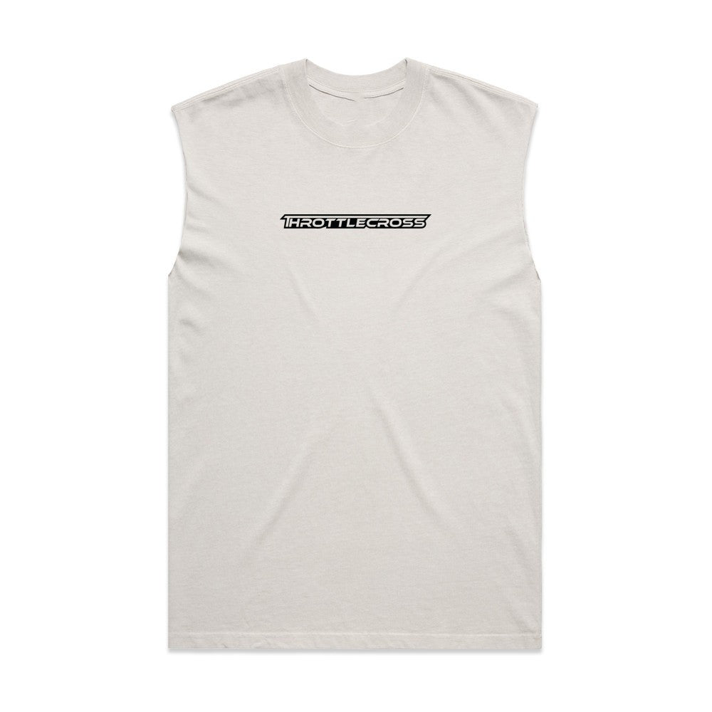 Throttlecross Logo Heavyweight Tank Faded Bone Front