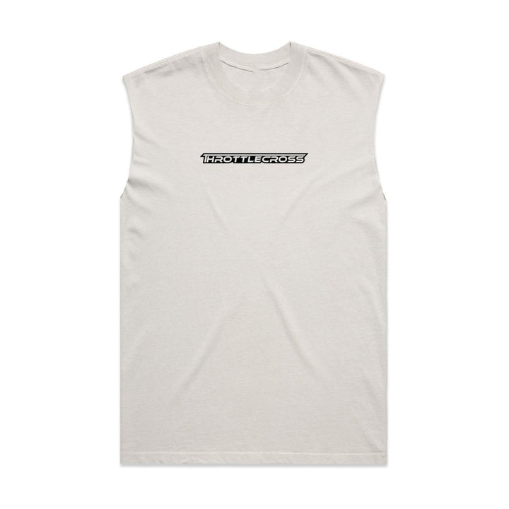 Throttlecross Logo Heavyweight Tank Faded Bone Front