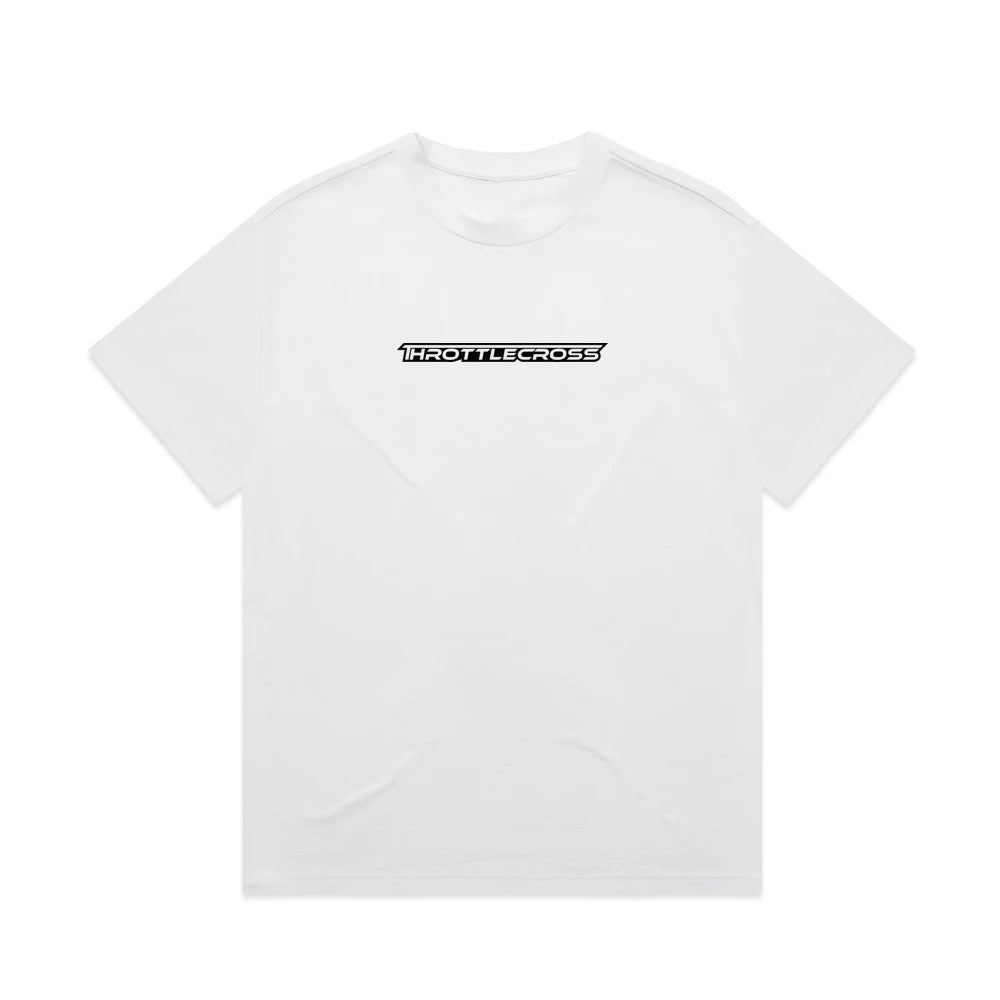 Throttlecross Logo Heavyweight Tee White Front