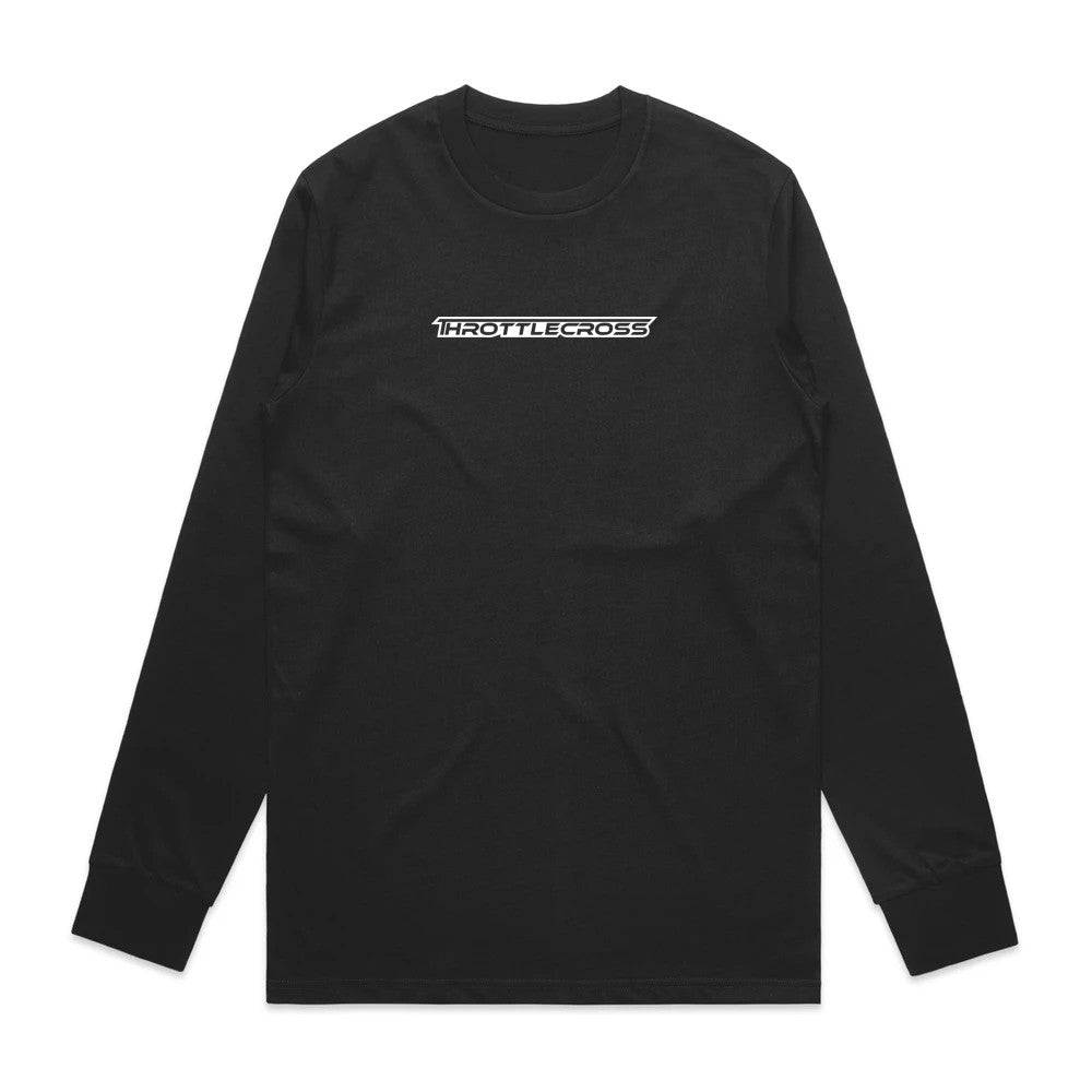 Throttlecross Logo Long Sleeve Tee Black Front