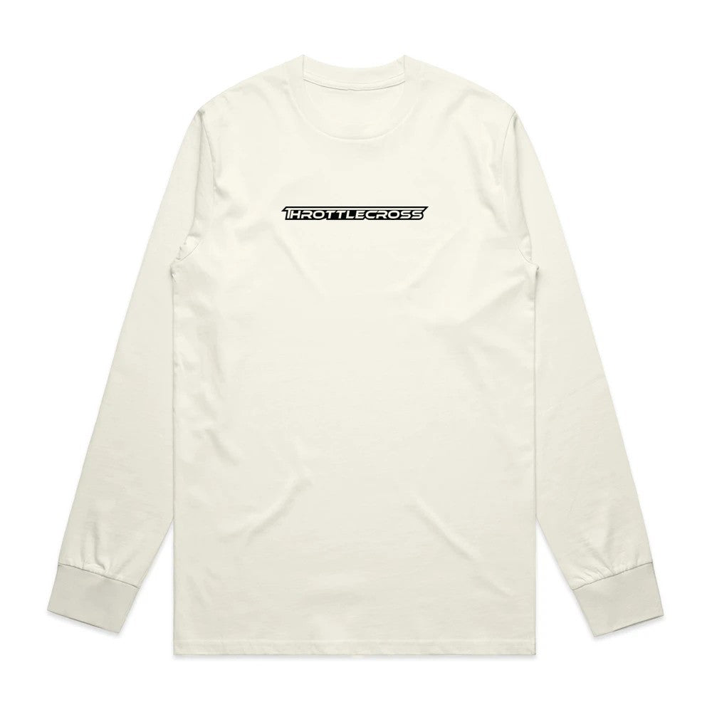 Throttlecross Logo Long Sleeve Tee Tan Front