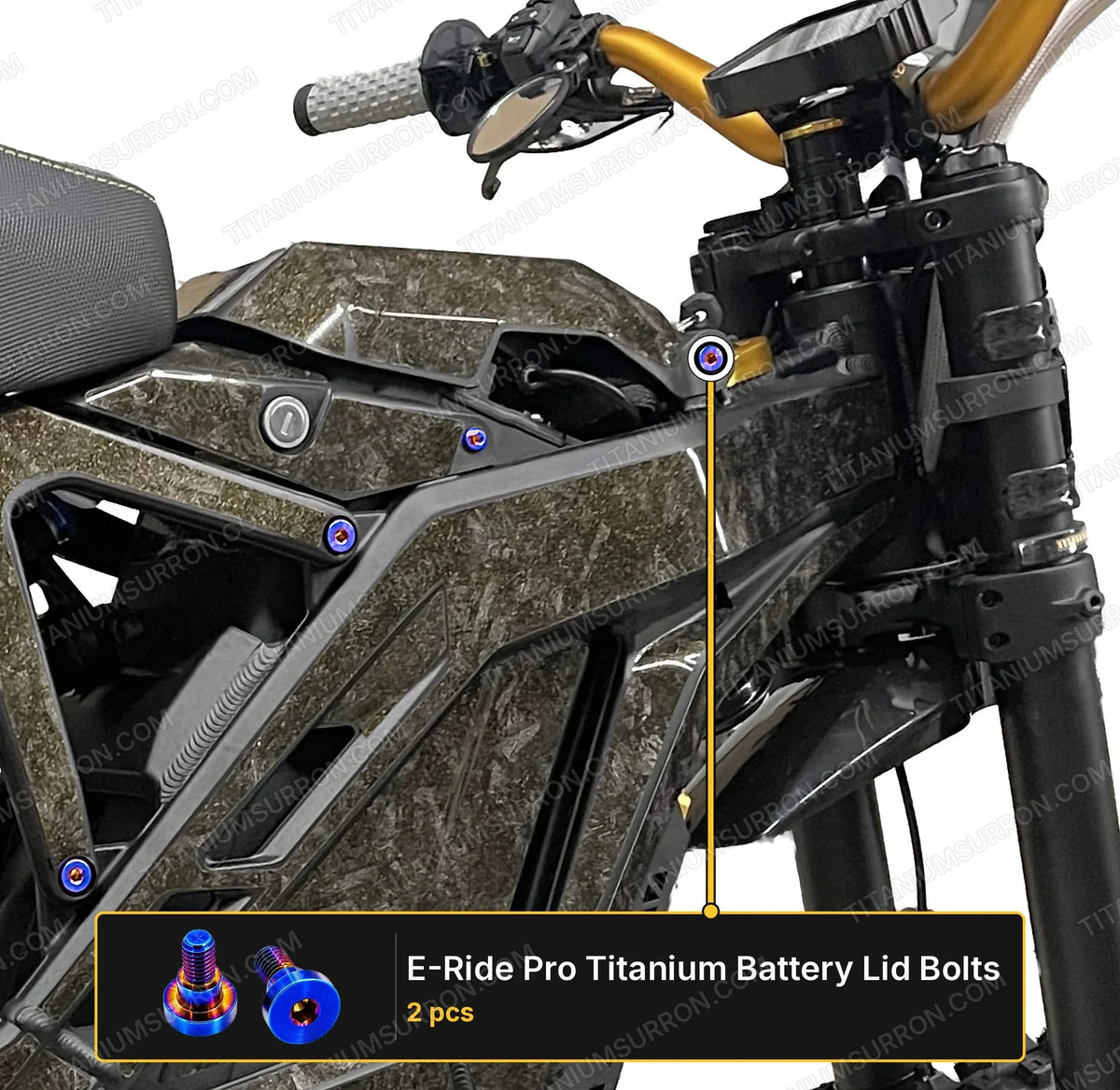 Titanium Battery Lid Bolts - E-Ride Pro -  (Two Pcs)