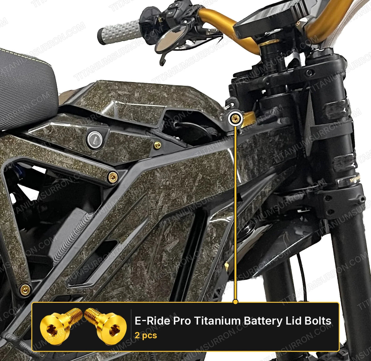 Titanium Battery Lid Bolts - E-Ride Pro -  (Two Pcs)
