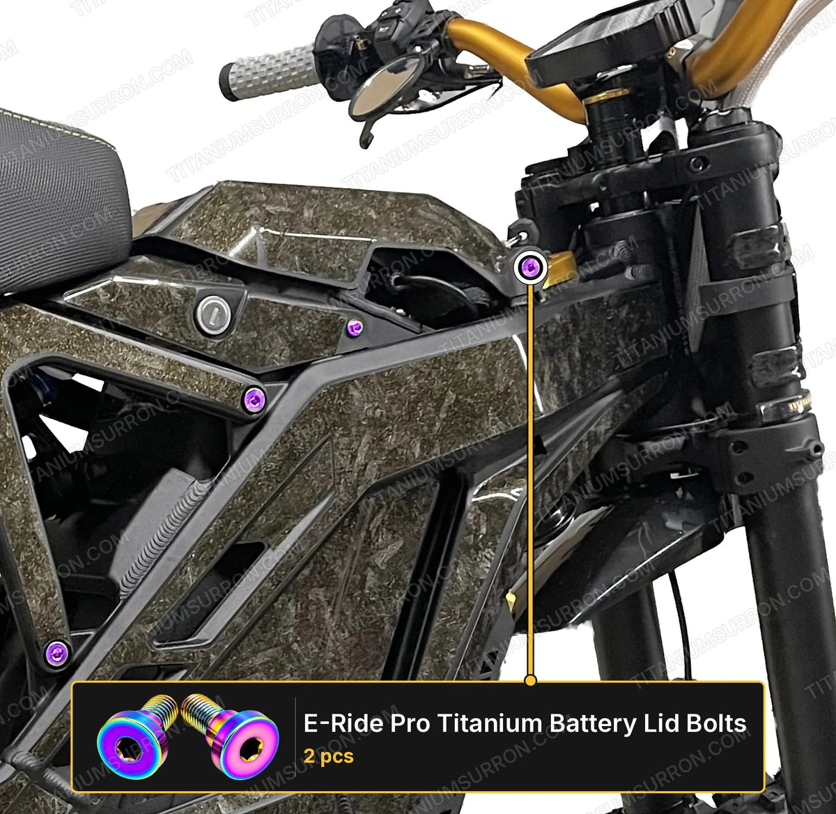 Titanium Battery Lid Bolts - E-Ride Pro -  (Two Pcs)