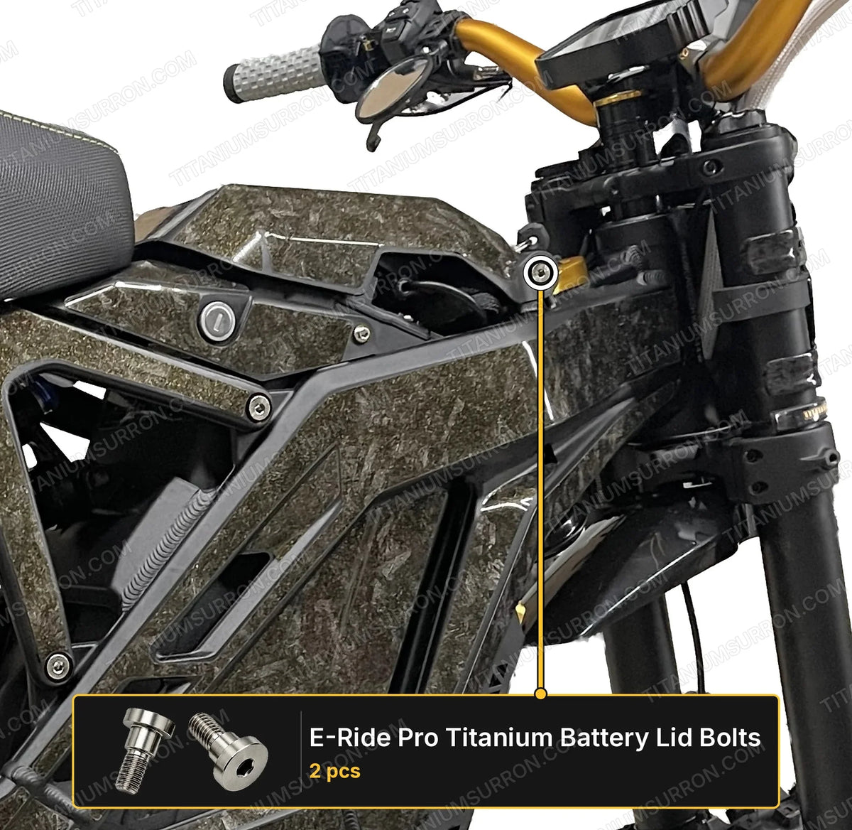 Titanium Battery Lid Bolts - E-Ride Pro -  (Two Pcs)