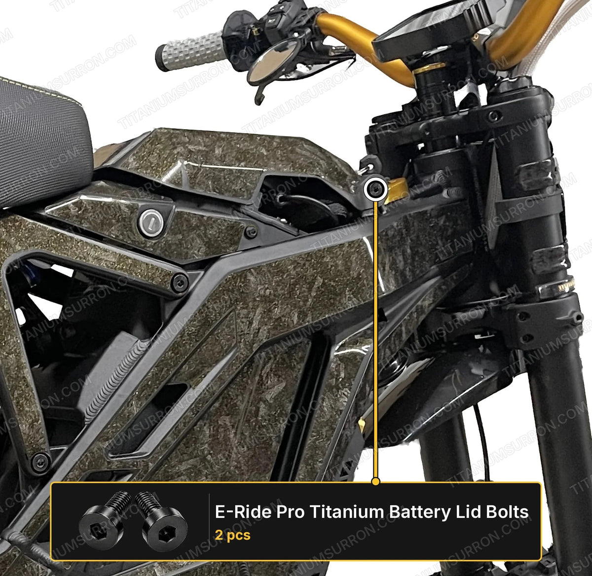 Titanium Battery Lid Bolts - E-Ride Pro -  (Two Pcs)