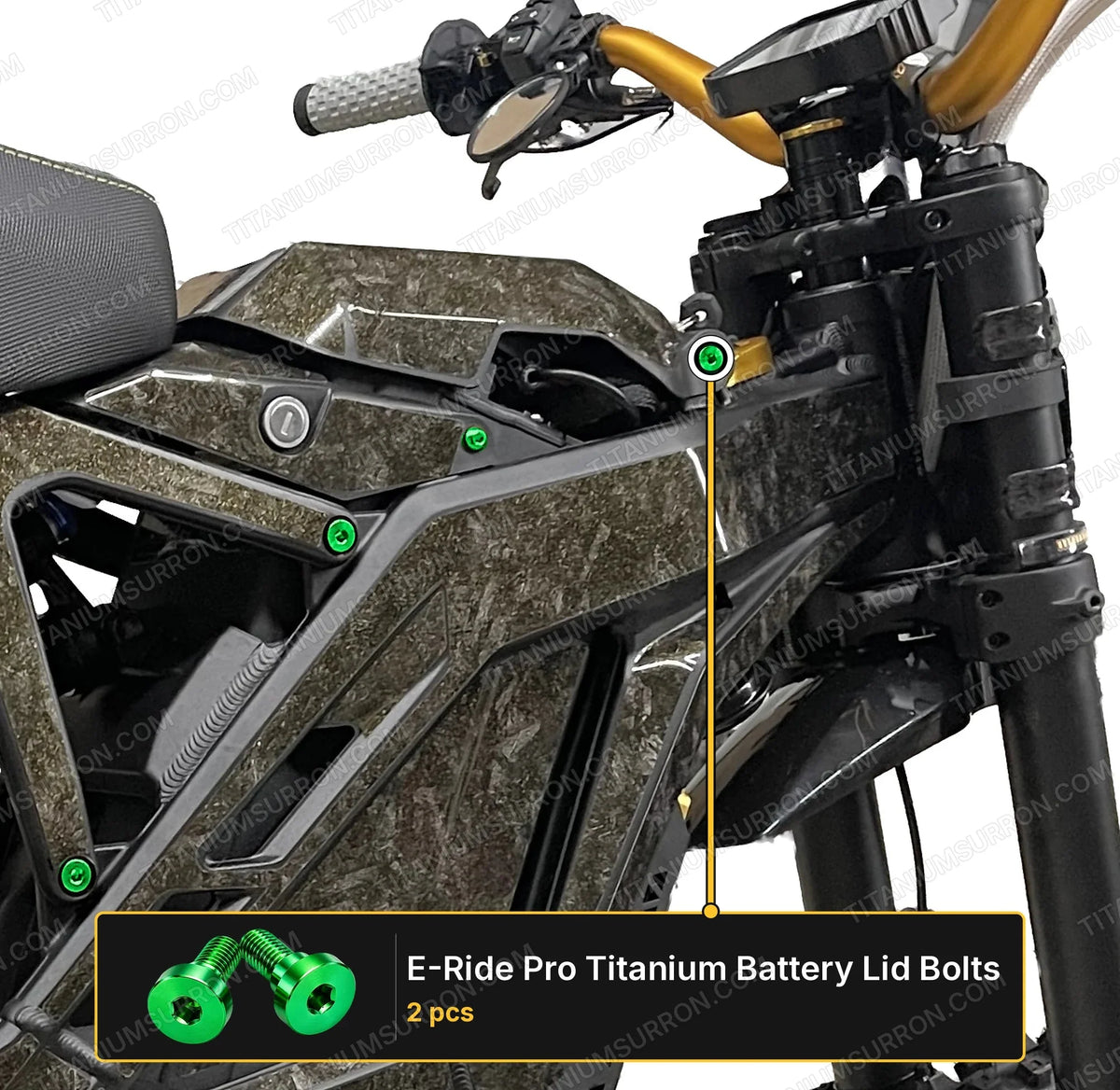 Titanium Battery Lid Bolts - E-Ride Pro -  (Two Pcs)