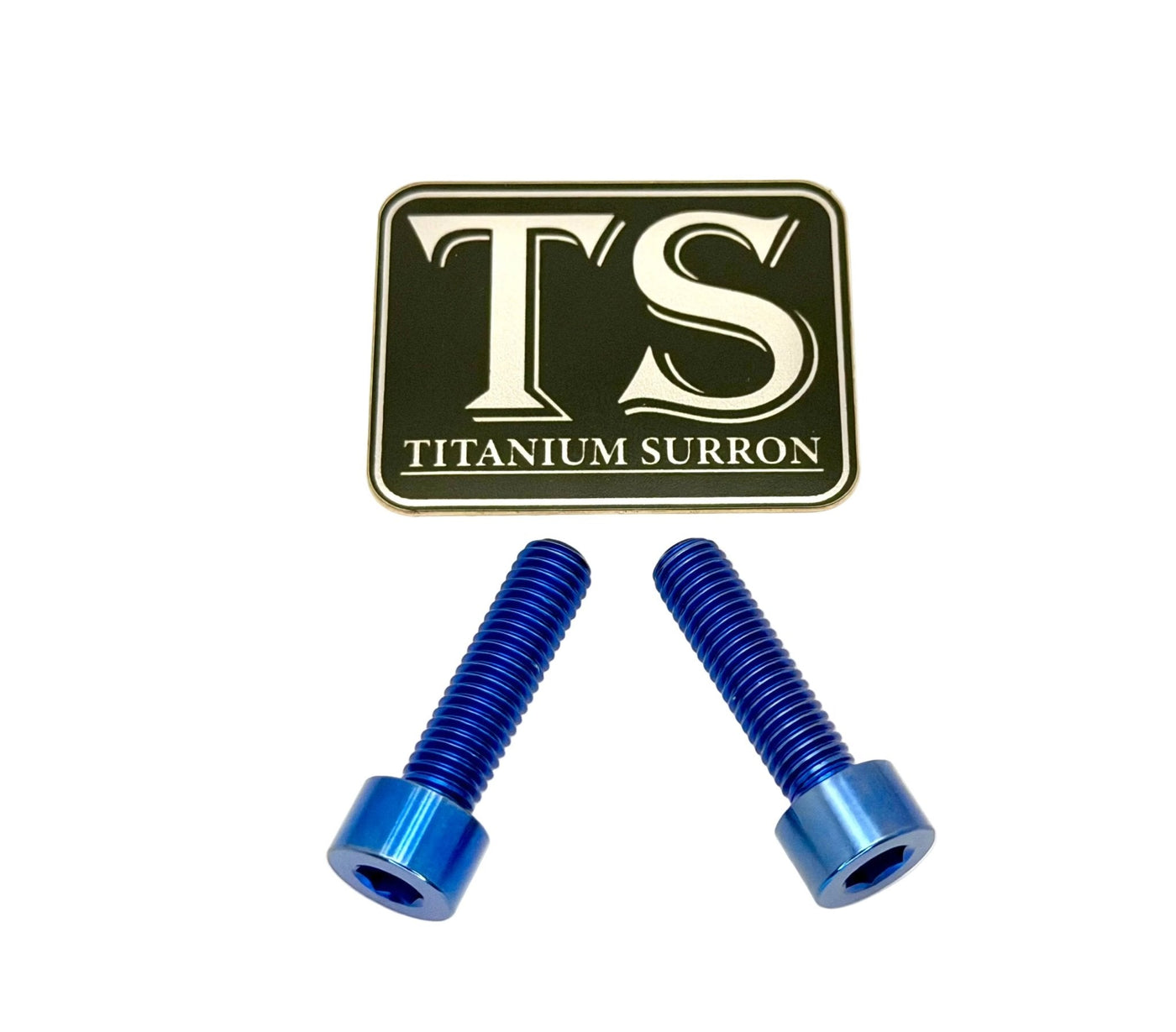 Titanium caliper bolts for Surron Ultra Bee — finish comparison
