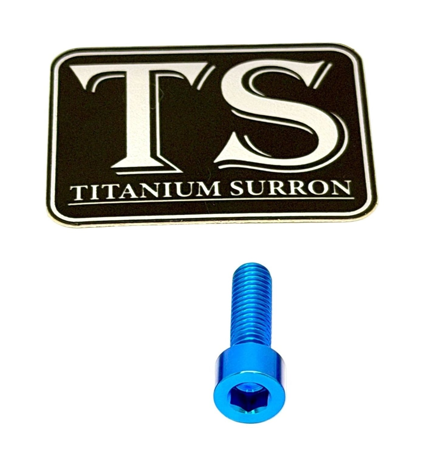 Titanium brake handle mount bolts for e-moto — installed hardware view