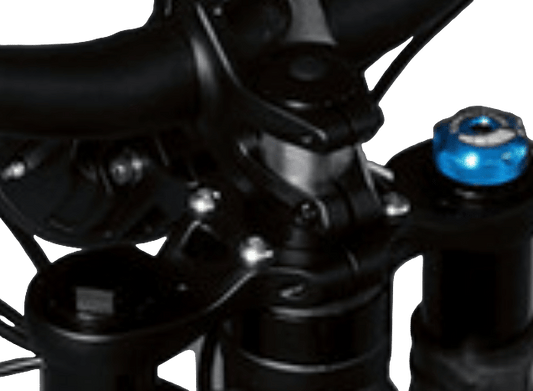 Titanium e-moto headlight mount bolts — fitment diagram