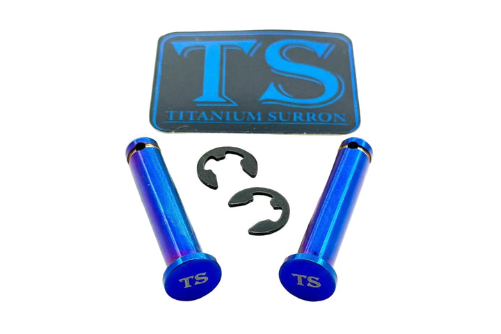 Titanium Foot Peg Pins for Surron, Talaria & E-Ride Pro — installed on foot peg