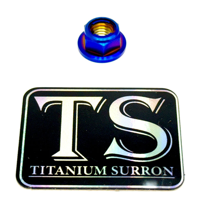 M8 Titanium Locking Flange Nut, Aerospace Grade — size comparison