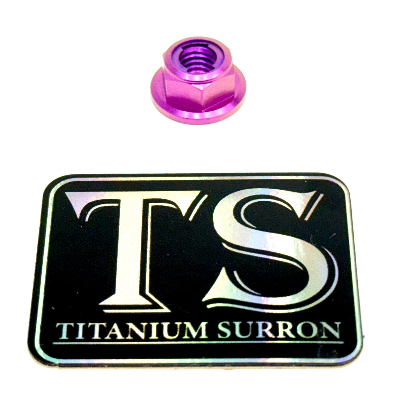 M8 Titanium Locking Flange Nut, Aerospace Grade — installed