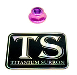 M8 Titanium Locking Flange Nut, Aerospace Grade — installed