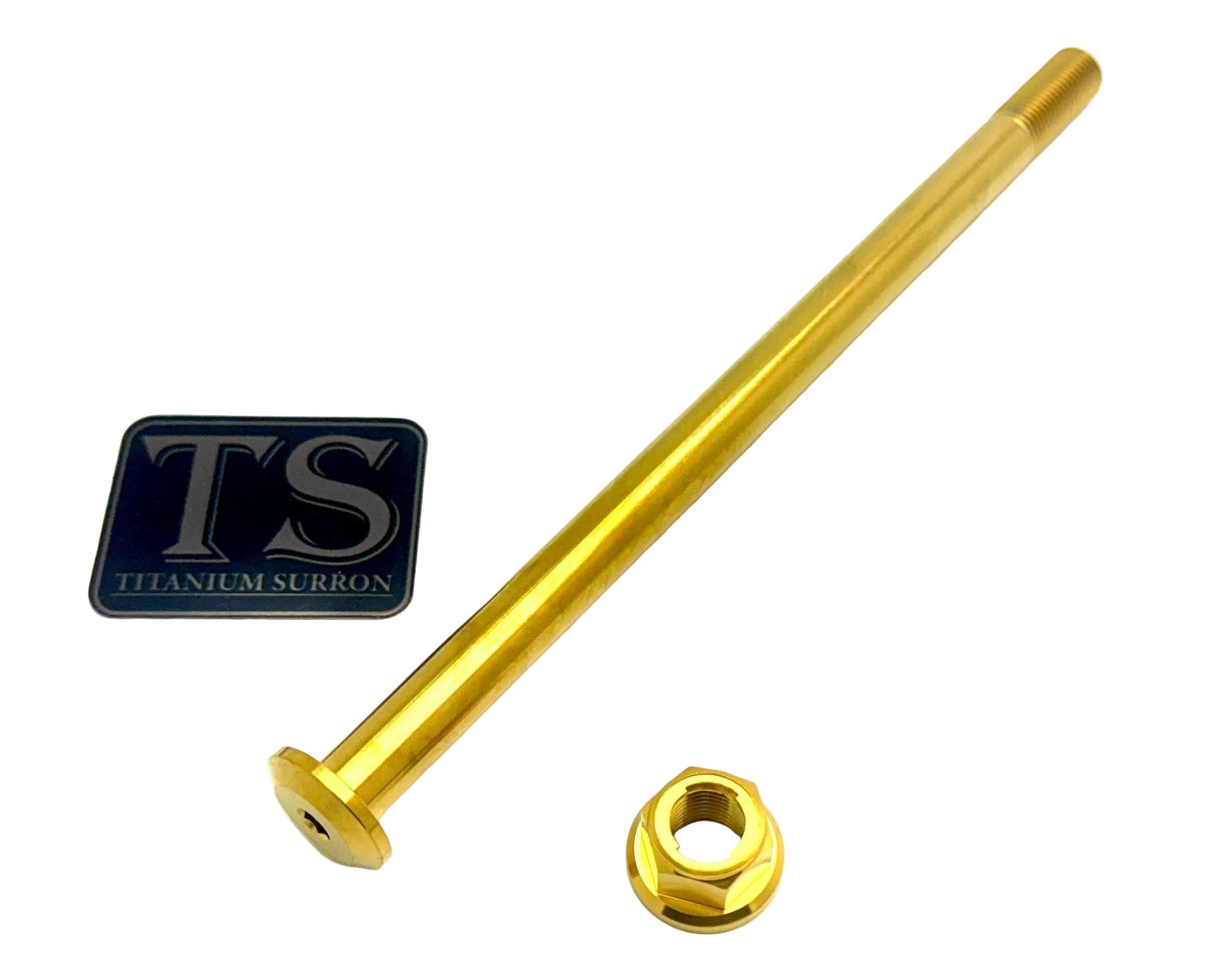 Titanium rear axle for Talaria — PVD coated detail