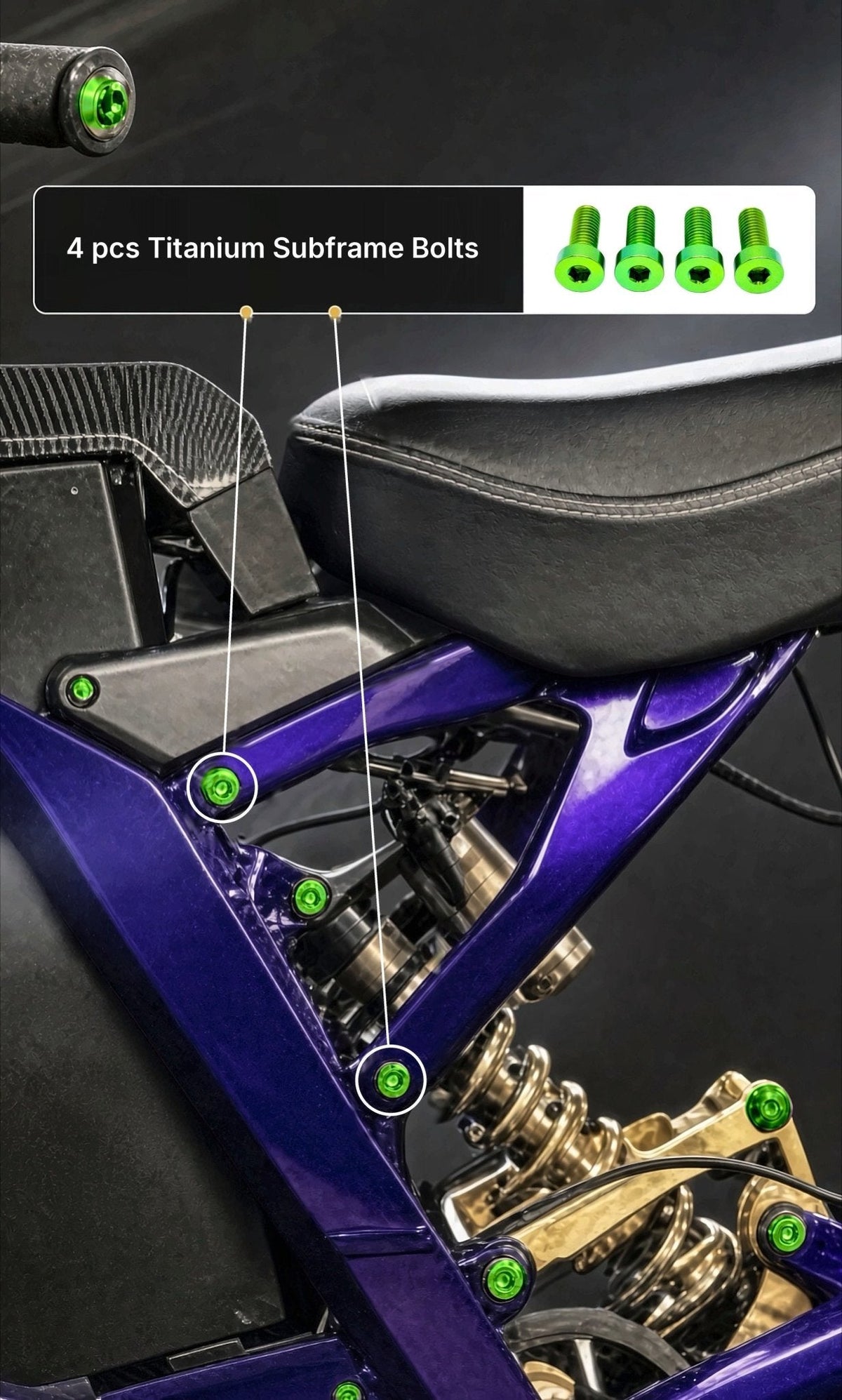 Titanium Seat/ Subframe Bolts for E-moto
