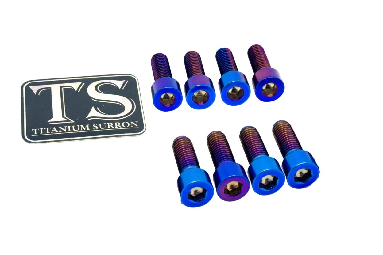 Titanium stem and handlebar mount bolts for Surron and Talaria — Grade 5 set