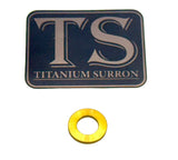 Titanium washers for e-moto hardware — close-up