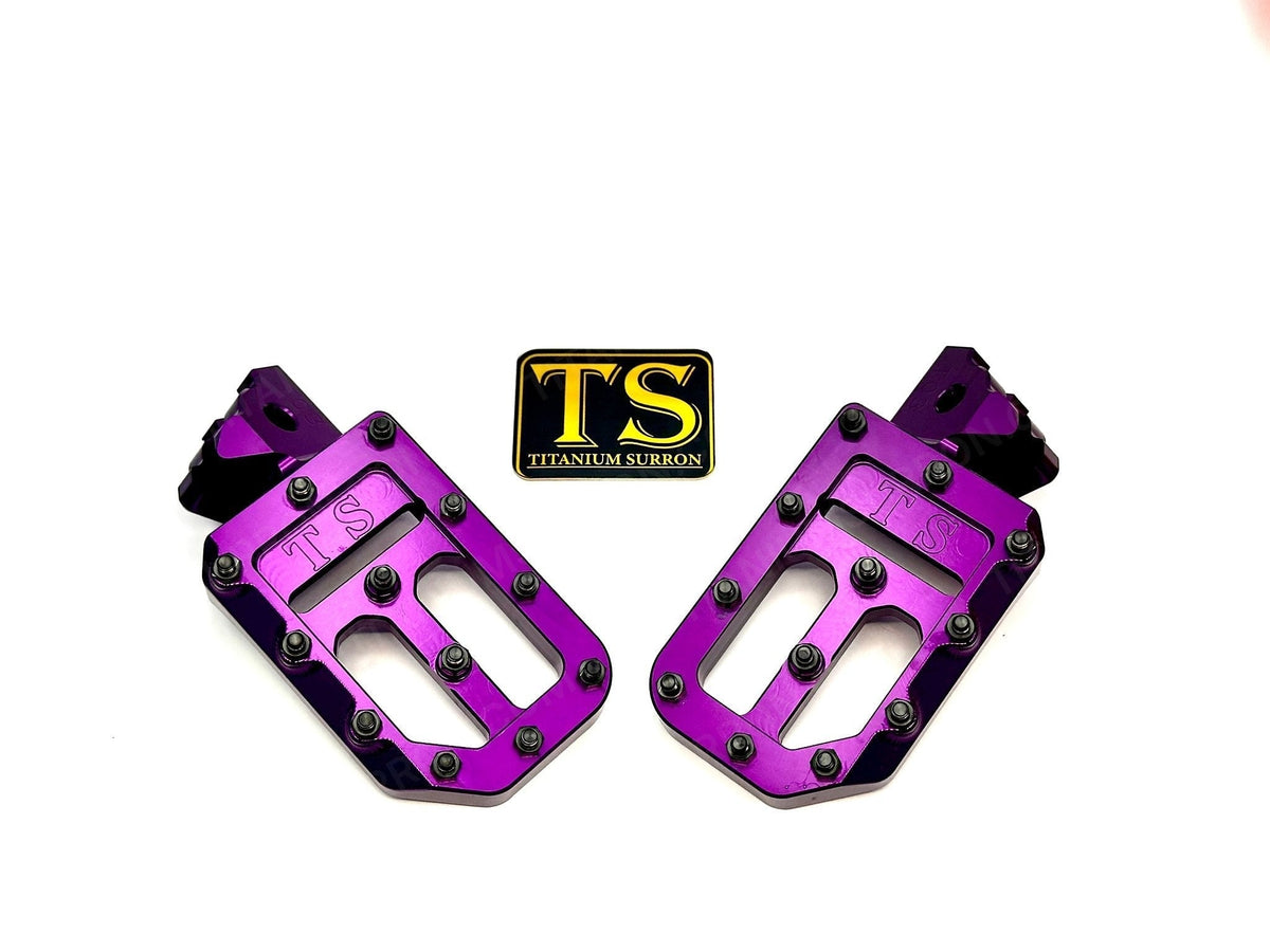 TS Custom Foot Pegs w/ Titanium Grips for Surron and Most Light E-moto
