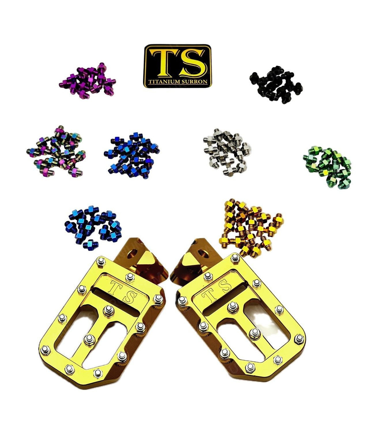 TS Custom Foot Pegs w/ Titanium Grips for Surron and Most Light E-moto