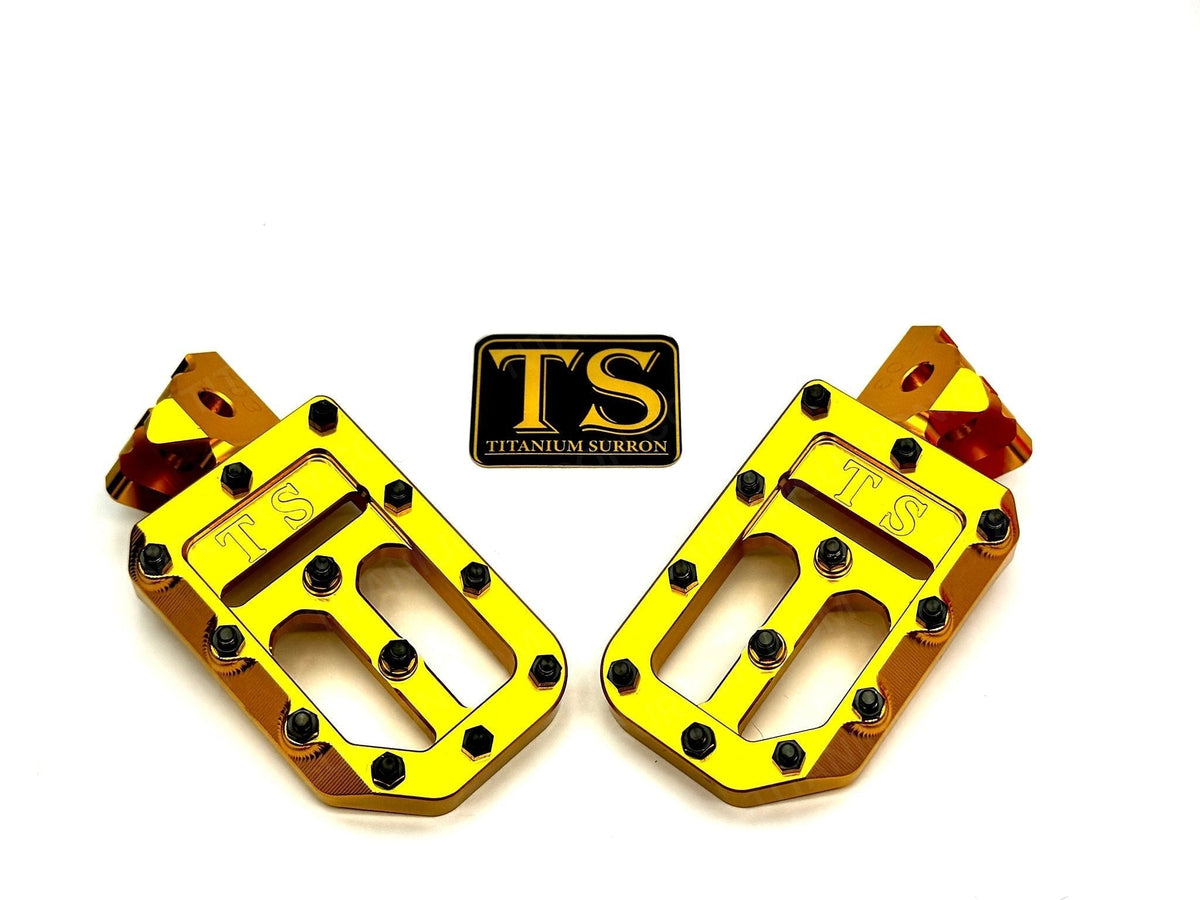 TS Custom Foot Pegs w/ Titanium Grips for Surron and Most Light E-moto