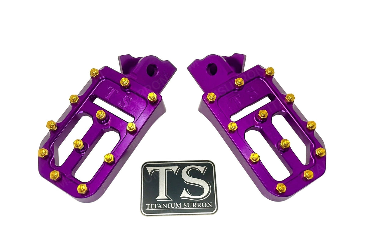 TS Custom Foot Pegs w/ Titanium Grips for Surron and Most Light E-moto