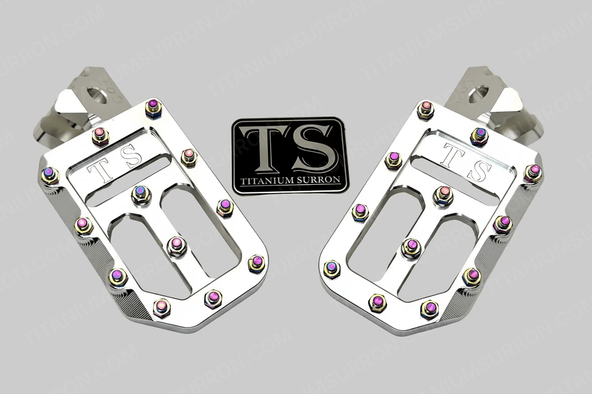 TS Custom Foot Pegs w/ Titanium Grips for Surron and Most Light E-moto