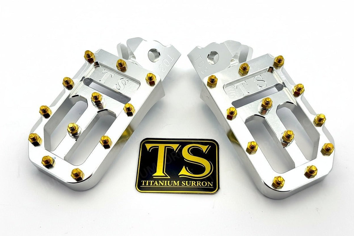 TS Custom Foot Pegs w/ Titanium Grips for Surron and Most Light E-moto