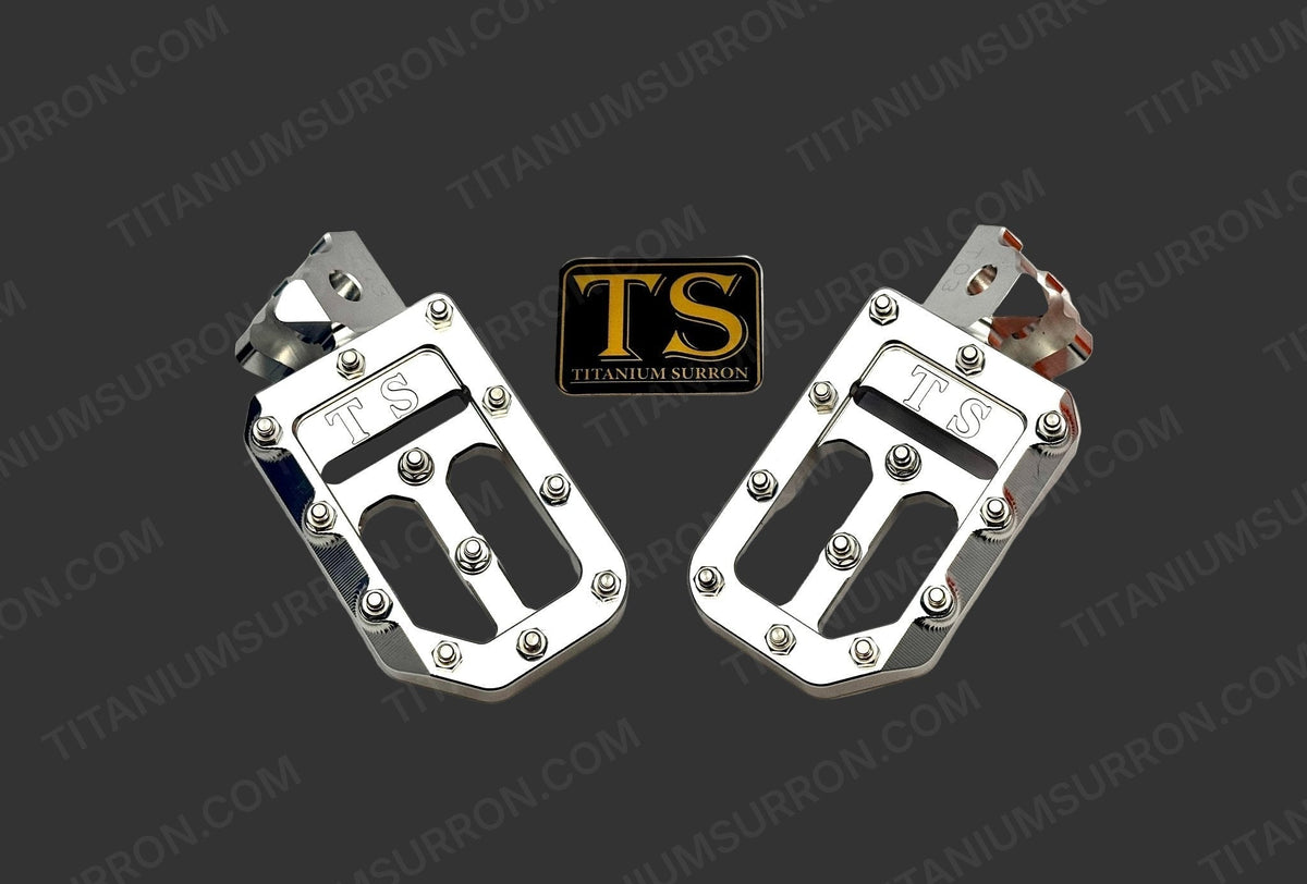 TS Custom Foot Pegs w/ Titanium Grips for Surron and Most Light E-moto