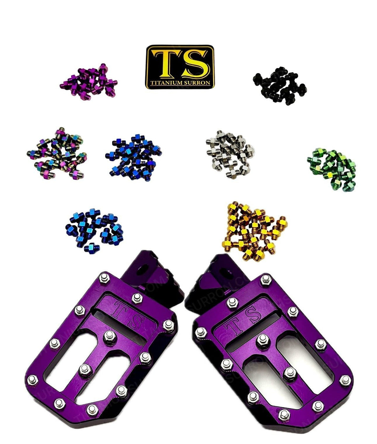 TS Custom Foot Pegs w/ Titanium Grips for Surron and Most Light E-moto