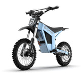 Tuttio Soleil01 GB electric dirt bike in Glacier Blue, side profile