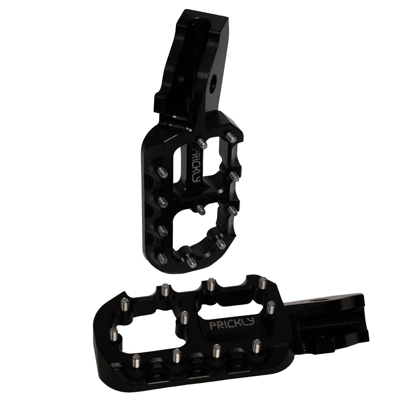 Prickly MX foot pegs for Surron Ultra Bee in black anodized