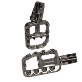 Prickly wide foot pegs for Surron Ultra Bee in raw billet finish