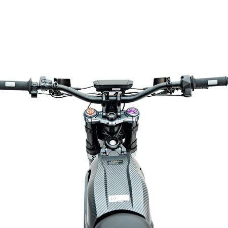 Ventus One Plus electric dirt bike — swingarm and drivetrain close-up