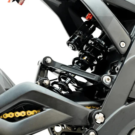 Ventus One Plus electric dirt bike — wheel and brake disc detail