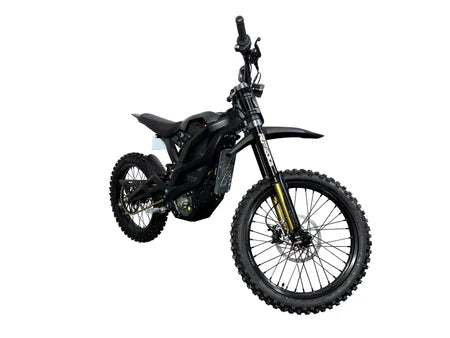 Ventus One Plus electric dirt bike — front fork and headlight assembly